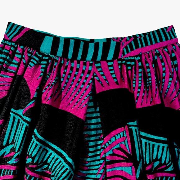 Vintage ‘Agatha Brown’ Italian Wool Vibrant Tribal Print Maxi Skirt Size 4 - Picture 5 of 11